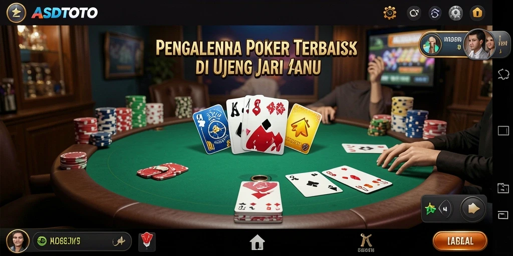 Tampilan gameplay ASDTOTO dengan interaksi poker yang mendebarkan.