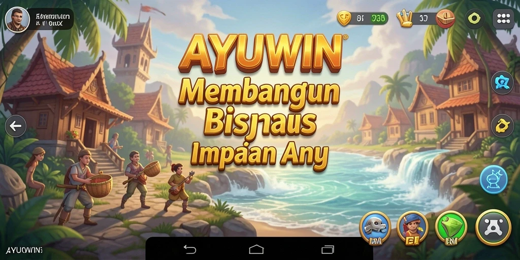 Tampilan utama gameplay AYUWIN dengan konsep Tycoon yang menarik.
