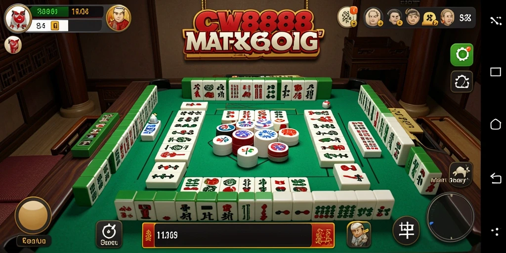Tampilan gameplay menarik dari CW8888 di Mahjong.