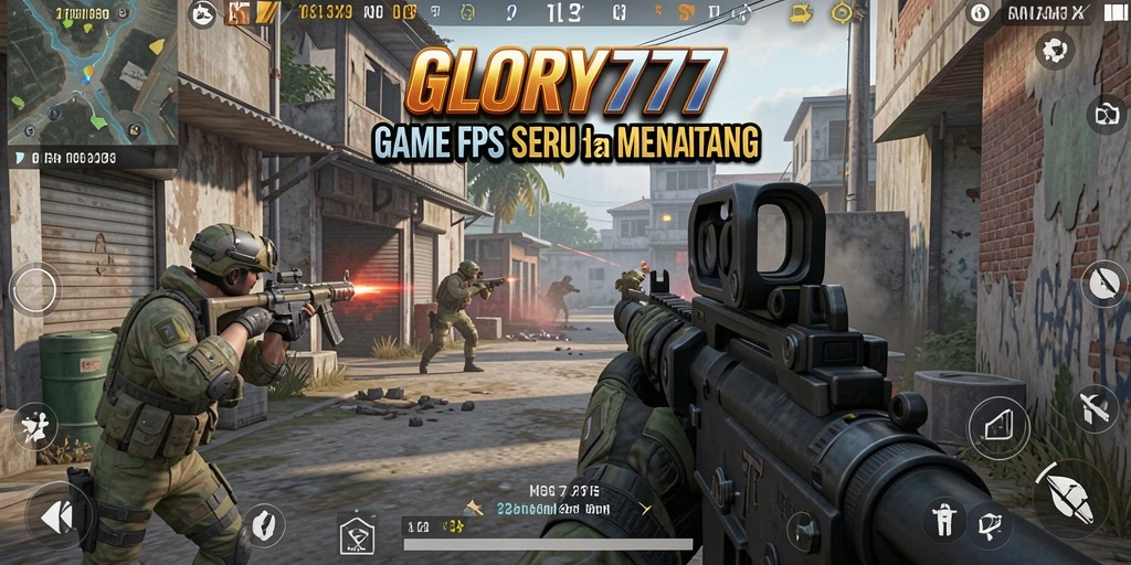 Tampilan gameplay intens dari GLORY777 dengan adegan pertempuran yang mendebarkan.