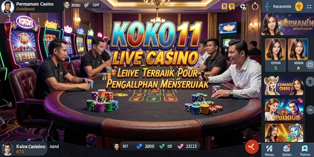 Tampilan gameplay Live Casino KOKO11 yang mendebarkan dan interaktif.