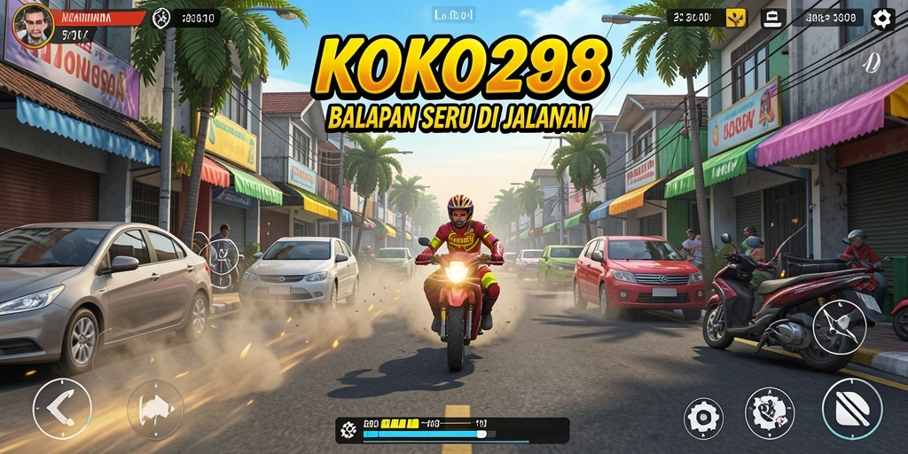 Screenshot gameplay KOKO288 menampilkan balapan seru dan mendebarkan.
