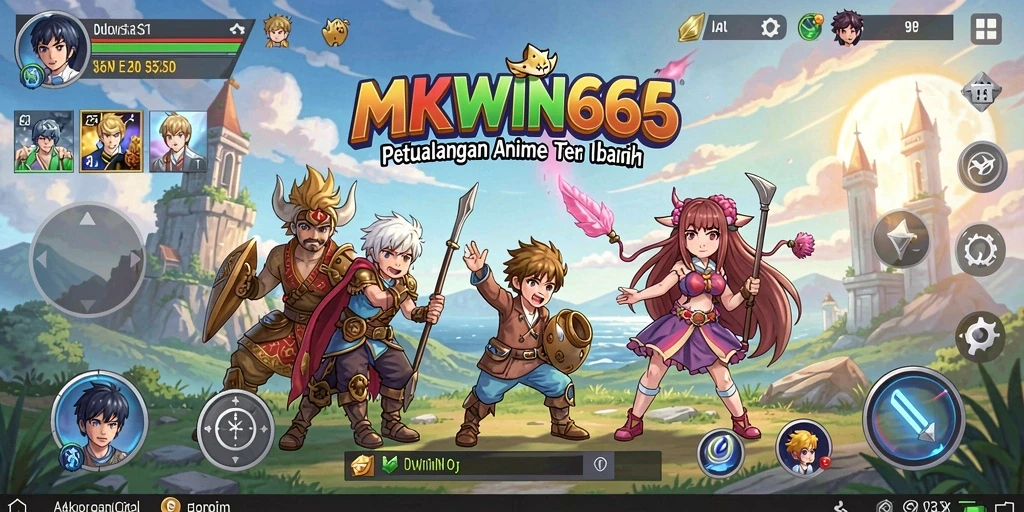 Tampilan screenshot gameplay <strong>MKWIN666</strong> dengan karakter Anime yang dinamis.