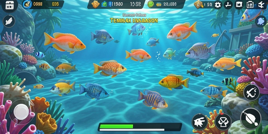 Screenshot gameplay POA88 menampilkan aksi Tembak Ikan yang seru.