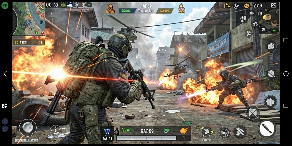 Screenshot dari gameplay seru di RAP89 menunjukkan aksi penuh adrenalin.