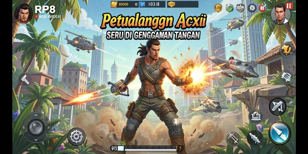 Tampilan aksi mendebarkan dalam RP8 dengan grafik yang keren.