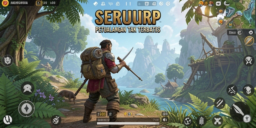 Tampilan gameplay seru di dunia terbuka SERURP.