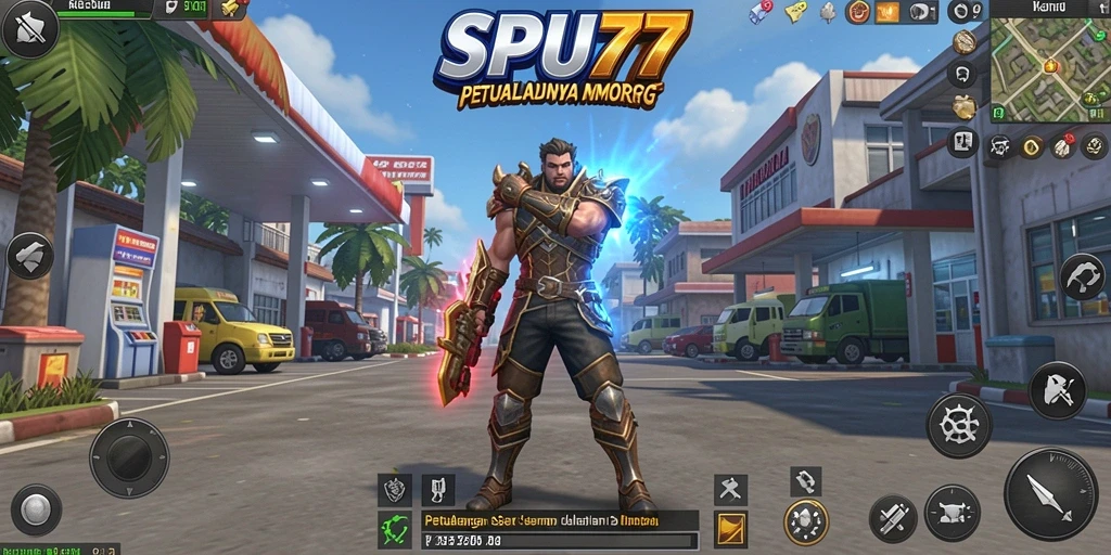 Tampilan gameplay seru dalam SPBU77 yang penuh aksi MMORPG.