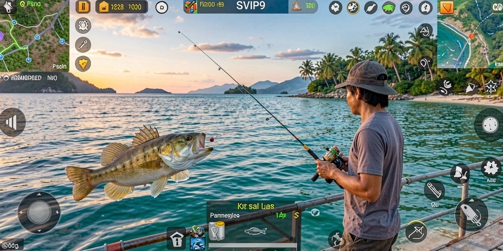 Tampilan menakjubkan dari gameplay SVIP9 saat memancing di danau.