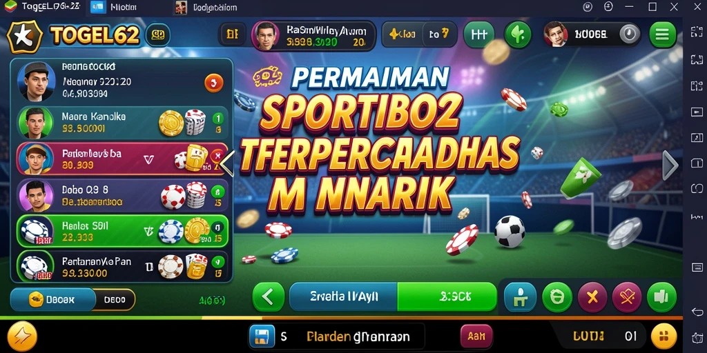 Tampilan antarmuka utama TOGEL62 yang menampilkan opsi taruhan olahraga.