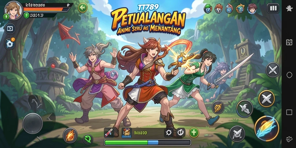 Tampilan gameplay TT789 dengan karakter anime yang menarik dan aksi seru.