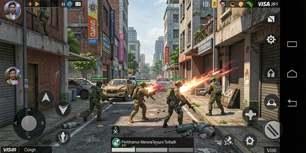 Tampilan gameplay menara yang intens dalam aksi.