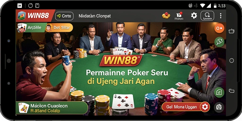 Tampilan gameplay seru di WIN88 dengan berbagai jenis permainan Poker.